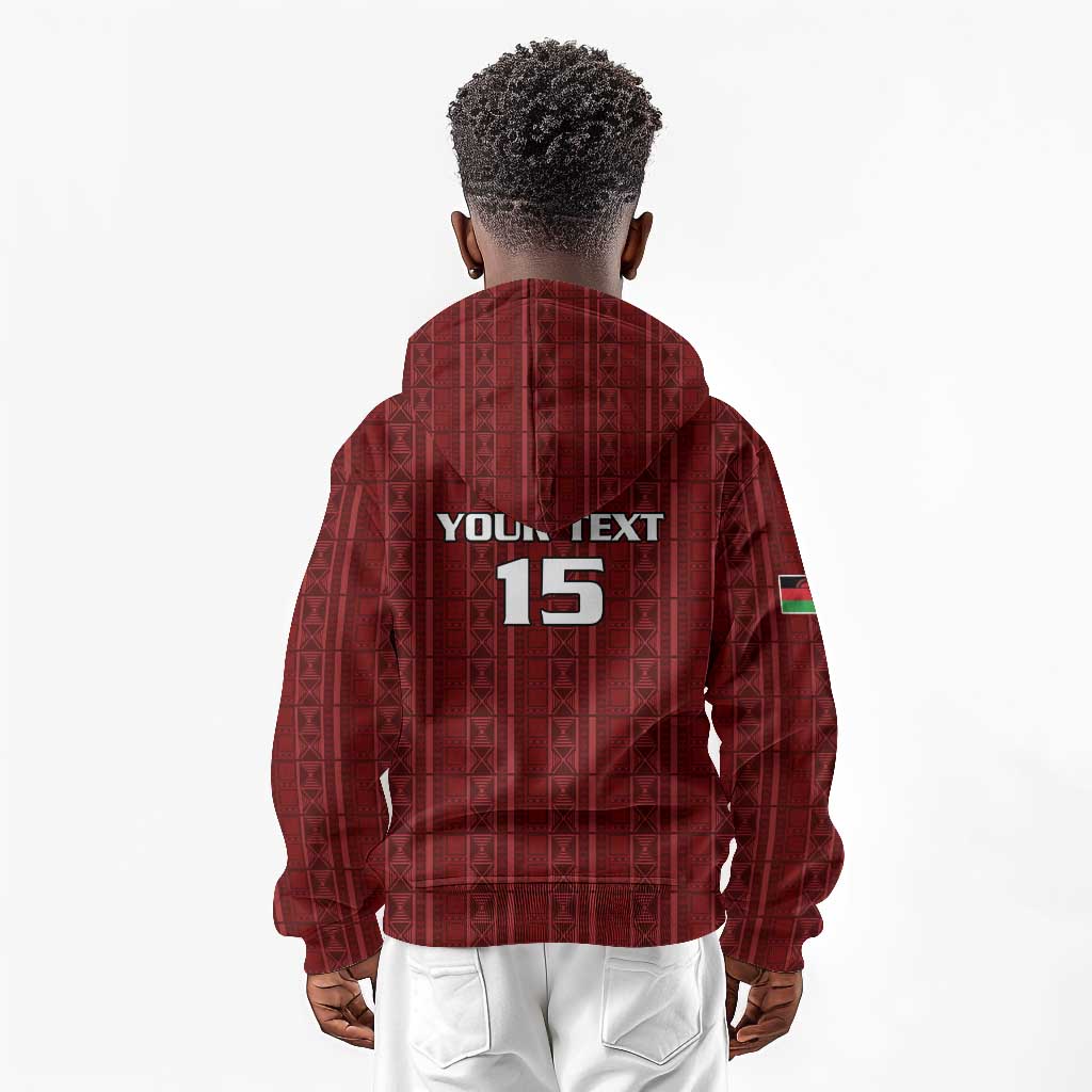 Custom Malawi Football Kid Hoodie Go Champions - Red - African Pride