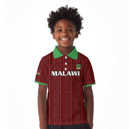 Custom Malawi Football Kid Polo Shirt Go Champions - Red - African Pride