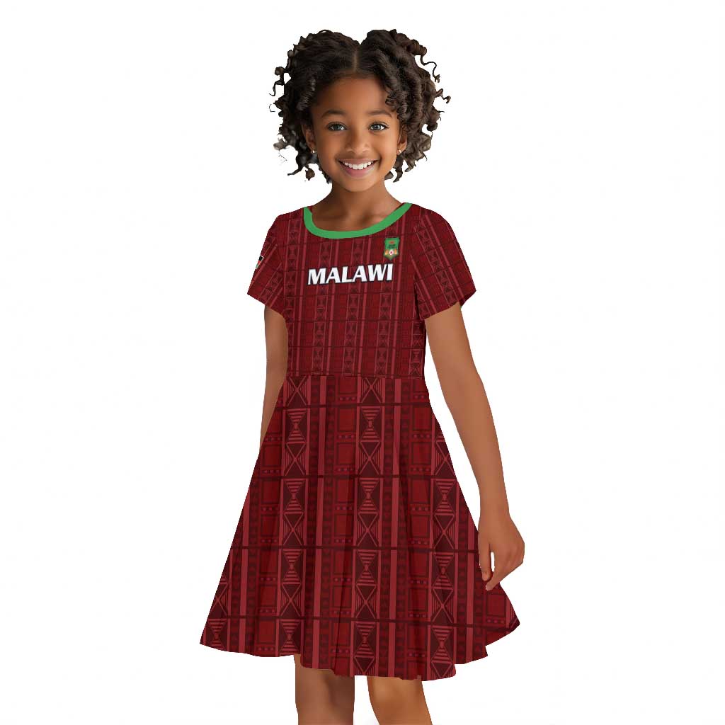 Custom Malawi Football Kid Short Sleeve Dress Go Champions - Red - African Pride