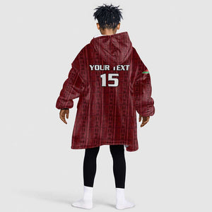 Custom Malawi Football Kid Wearable Blanket Hoodie Go Champions - Red - African Pride