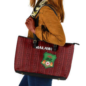 Malawi Football Leather Tote Bag Go Champions - Red - African Pride