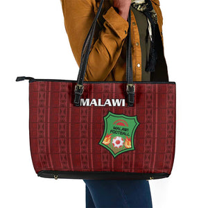 Malawi Football Leather Tote Bag Go Champions - Red - African Pride