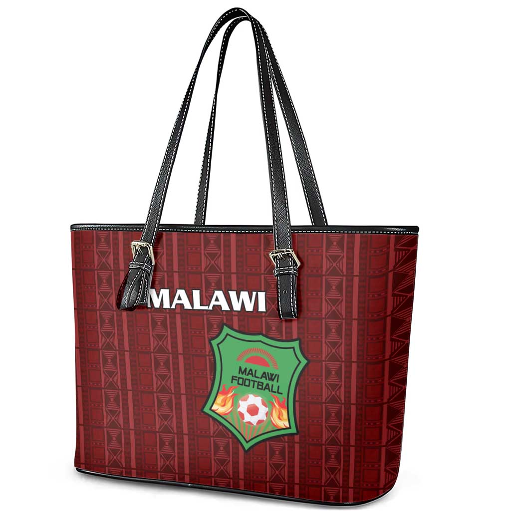 Malawi Football Leather Tote Bag Go Champions - Red - African Pride