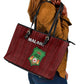 Malawi Football Leather Tote Bag Go Champions - Red - African Pride