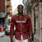 Custom Malawi Football Long Sleeve Button Shirt Go Champions - Red - African Pride