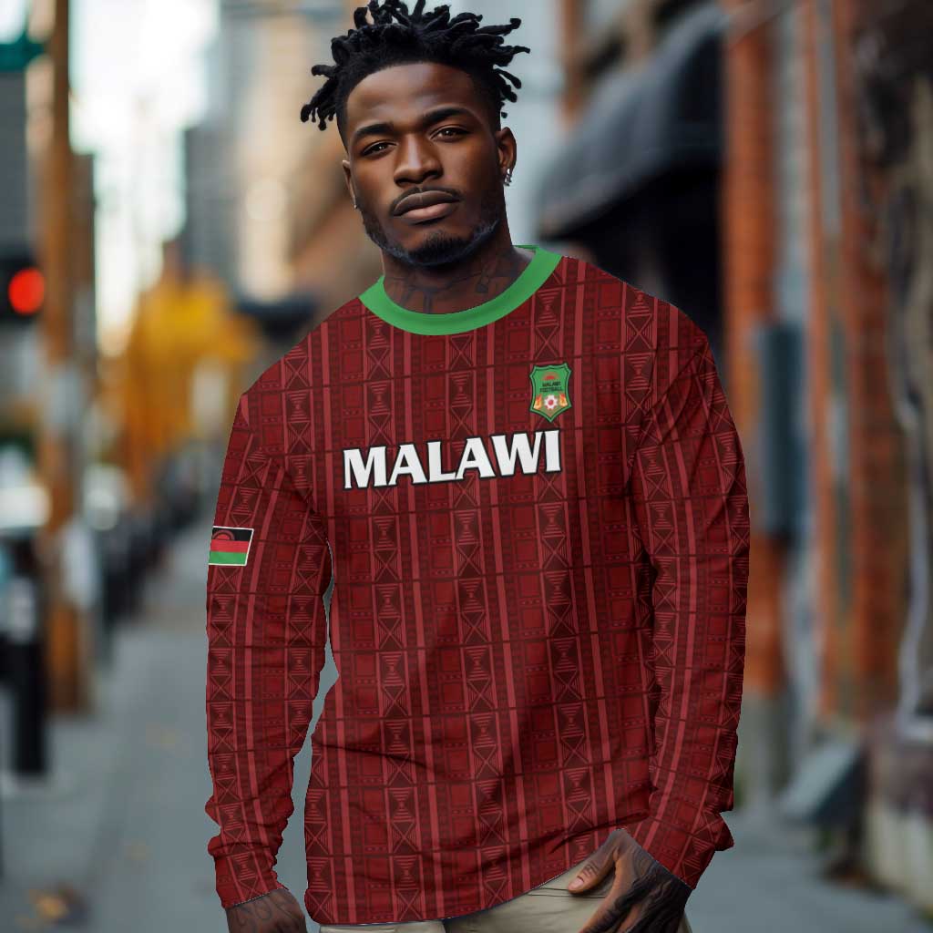 Custom Malawi Football Long Sleeve Shirt Go Champions - Red - African Pride