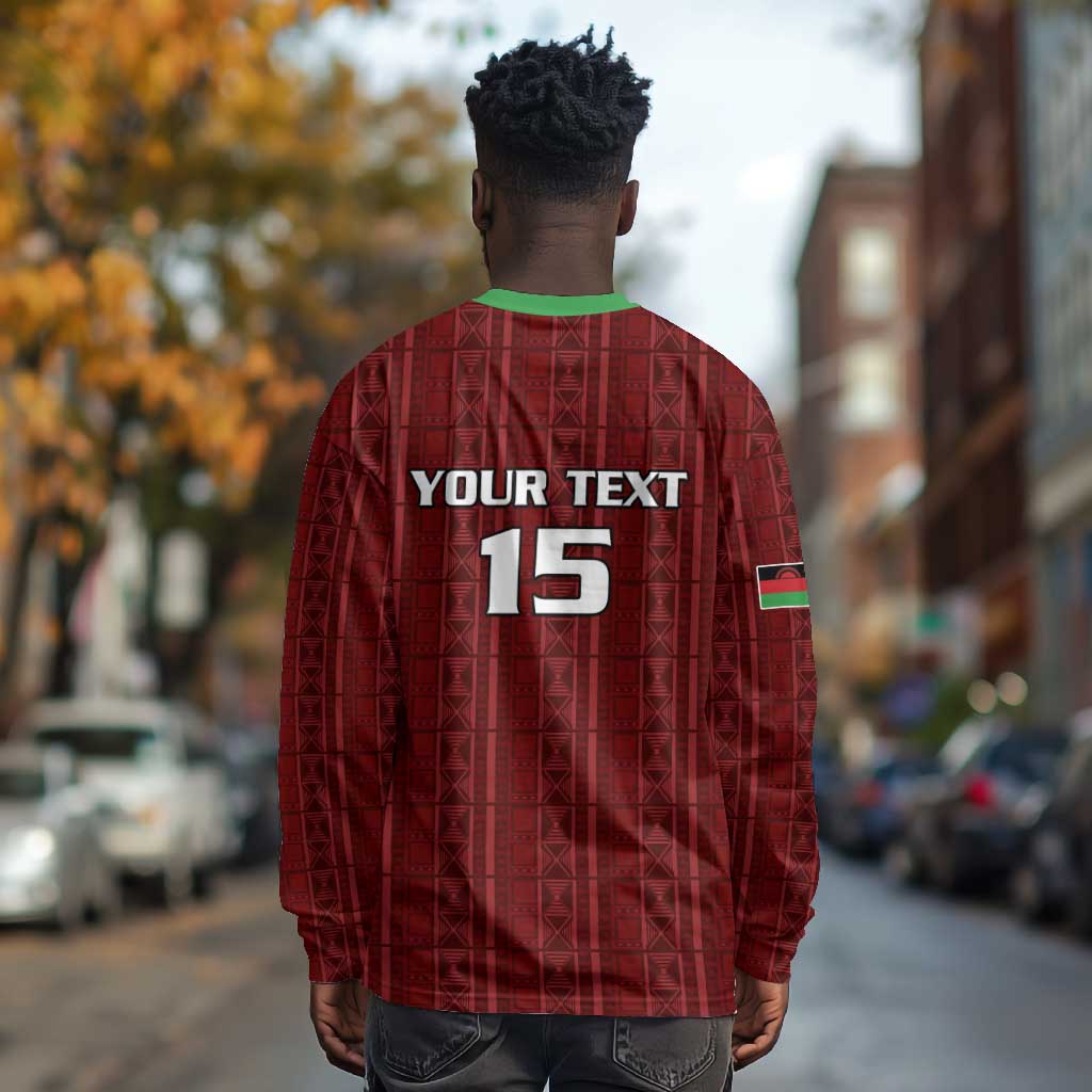 Custom Malawi Football Long Sleeve Shirt Go Champions - Red - African Pride