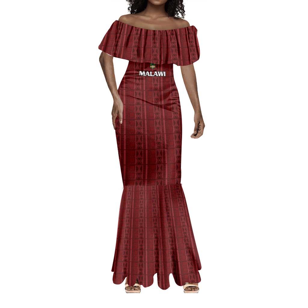 Custom Malawi Football Mermaid Dress Go Champions - Red - African Pride
