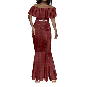 Custom Malawi Football Mermaid Dress Go Champions - Red - African Pride