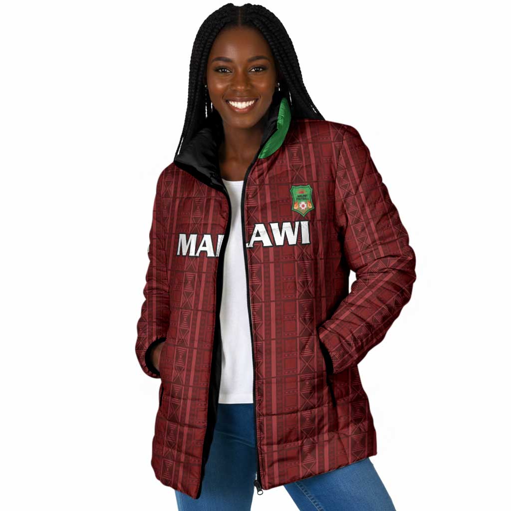 Custom Malawi Football Padded Jacket Come On Flames - Red