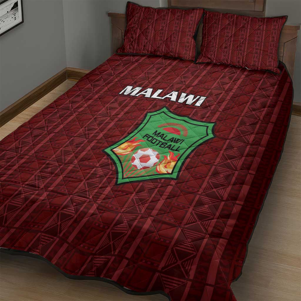 Malawi Football Quilt Bed Set Go Champions - Red - African Pride
