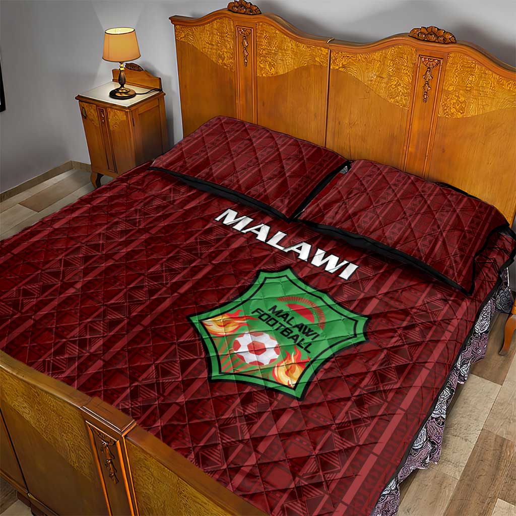 Malawi Football Quilt Bed Set Go Champions - Red - African Pride