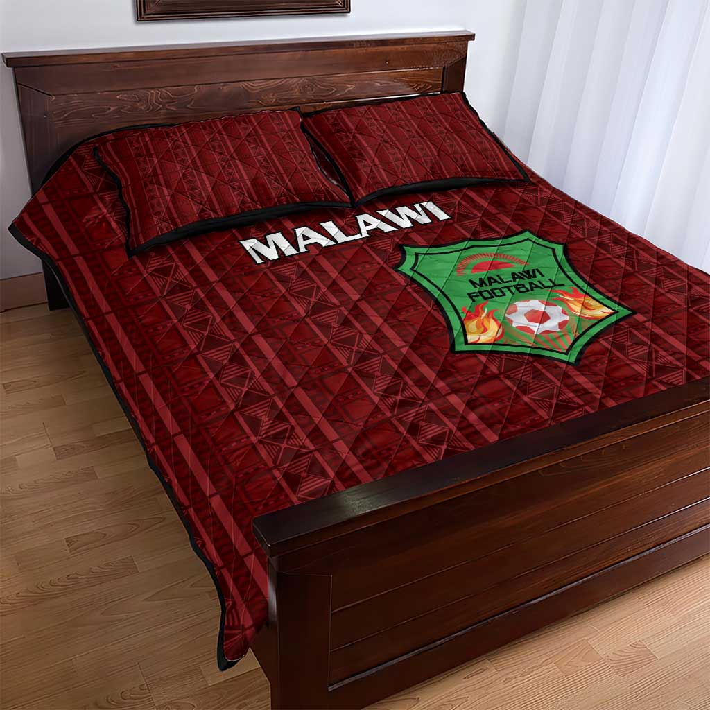 Malawi Football Quilt Bed Set Go Champions - Red - African Pride