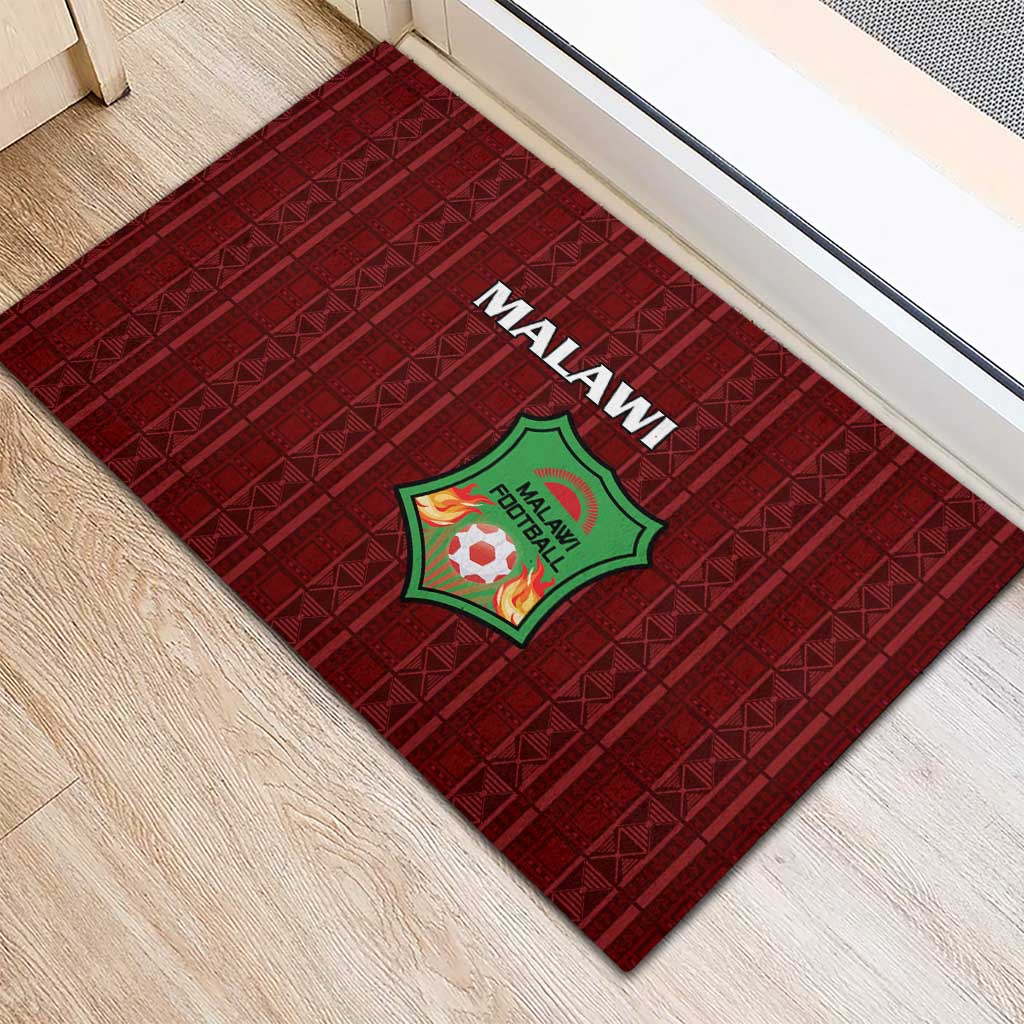 Malawi Football Rubber Doormat Go Champions - Red - African Pride