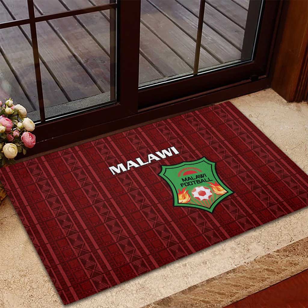 Malawi Football Rubber Doormat Go Champions - Red - African Pride