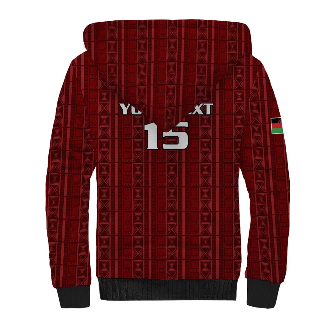Custom Malawi Football Sherpa Hoodie Go Champions - Red - African Pride