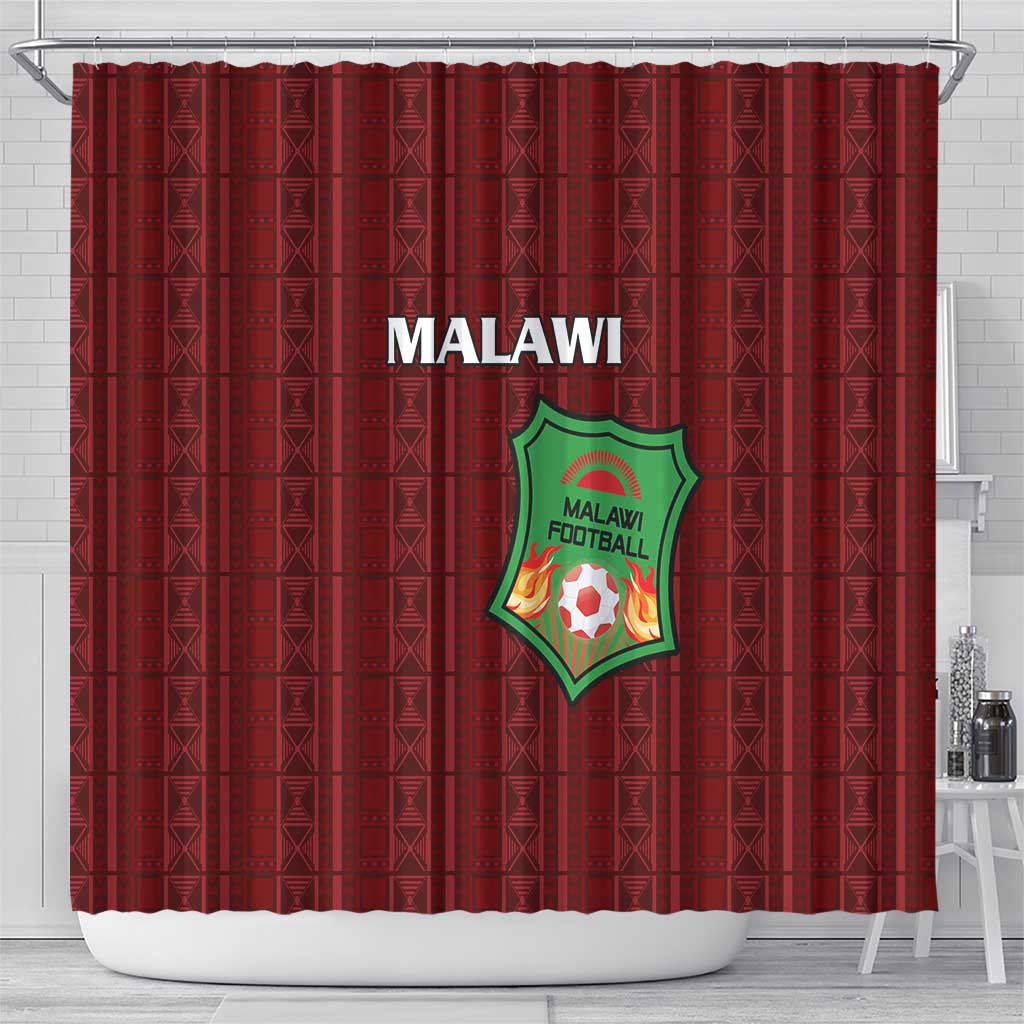 Malawi Football Shower Curtain Go Champions - Red - African Pride