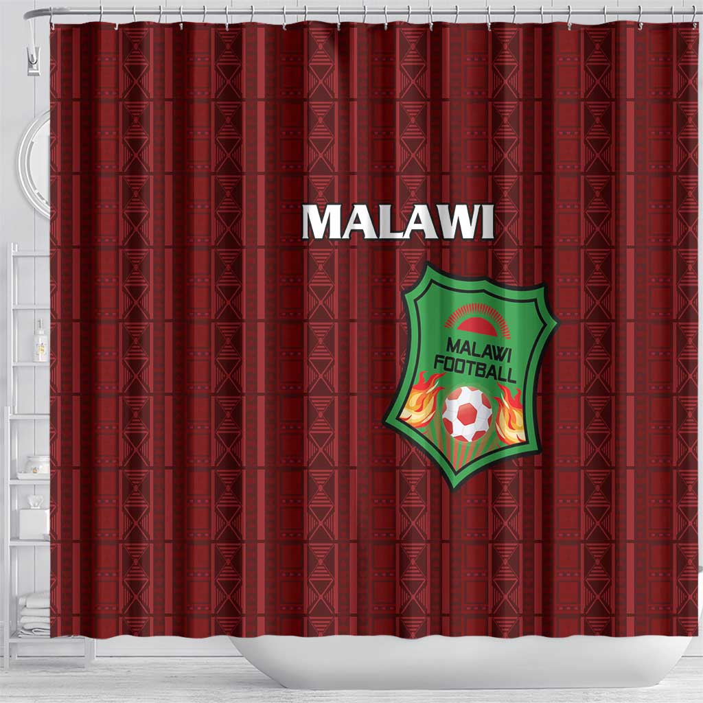 Malawi Football Shower Curtain Go Champions - Red - African Pride