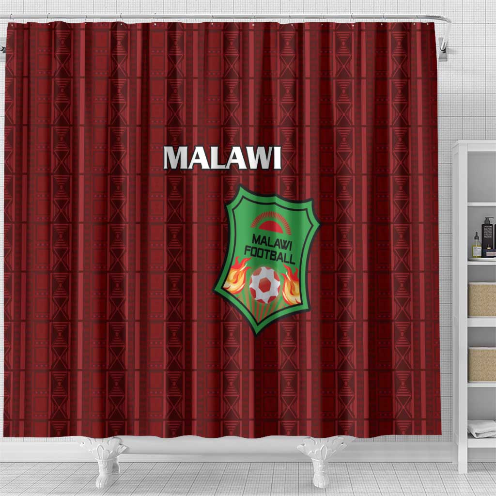 Malawi Football Shower Curtain Go Champions - Red - African Pride