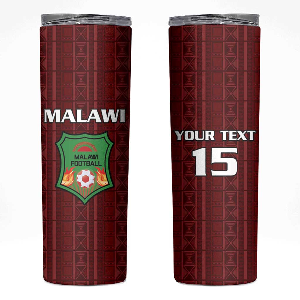 Custom Malawi Football Skinny Tumbler Go Champions - Red - African Pride