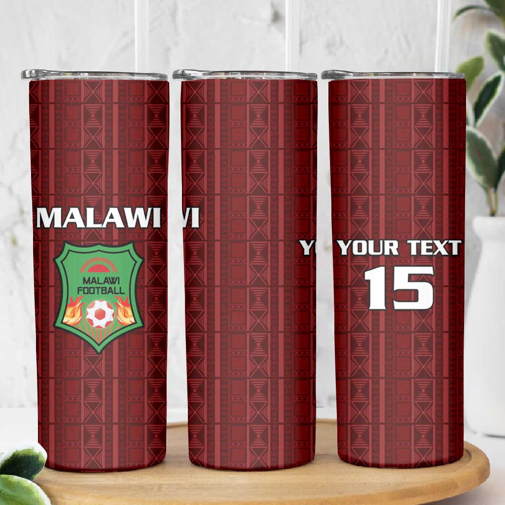Custom Malawi Football Skinny Tumbler Go Champions - Red - African Pride