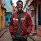 Custom Malawi Football Sleeve Zip Bomber Jacket Go Champions - Red - African Pride