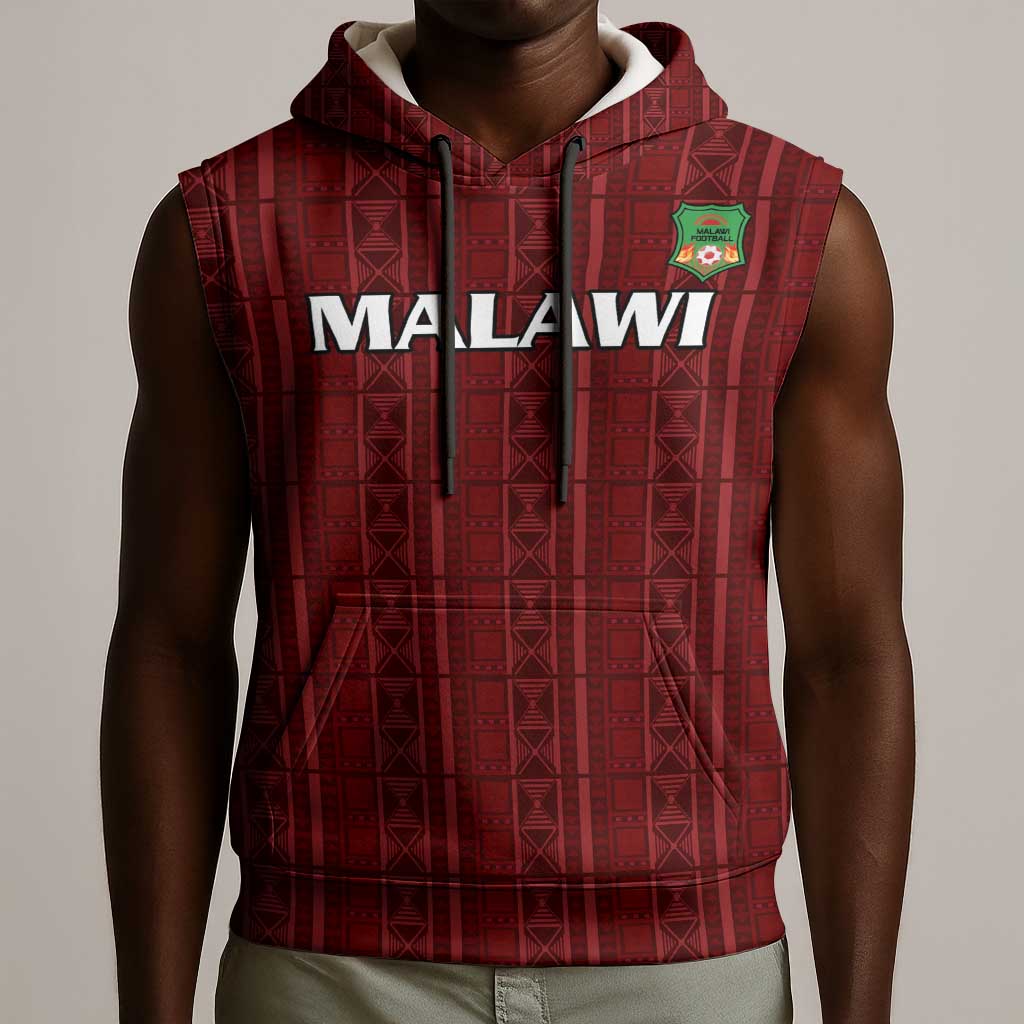 Custom Malawi Football Sleeveless Hoodie Go Champions - Red - African Pride
