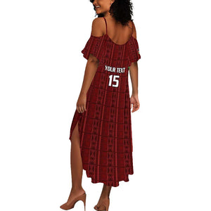 Custom Malawi Football Summer Maxi Dress Go Champions - Red - African Pride