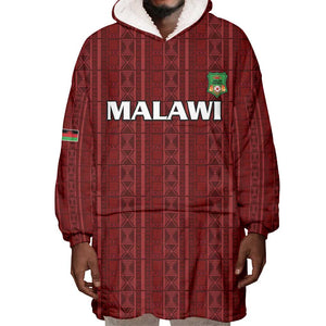 Custom Malawi Football Wearable Blanket Hoodie Go Champions - Red - African Pride