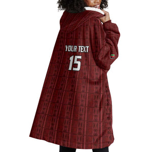 Custom Malawi Football Wearable Blanket Hoodie Go Champions - Red - African Pride