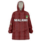 Custom Malawi Football Wearable Blanket Hoodie Go Champions - Red - African Pride