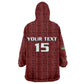 Custom Malawi Football Wearable Blanket Hoodie Go Champions - Red - African Pride
