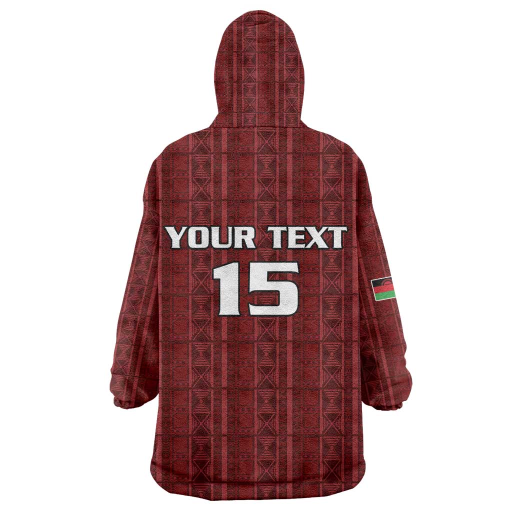 Custom Malawi Football Wearable Blanket Hoodie Go Champions - Red - African Pride