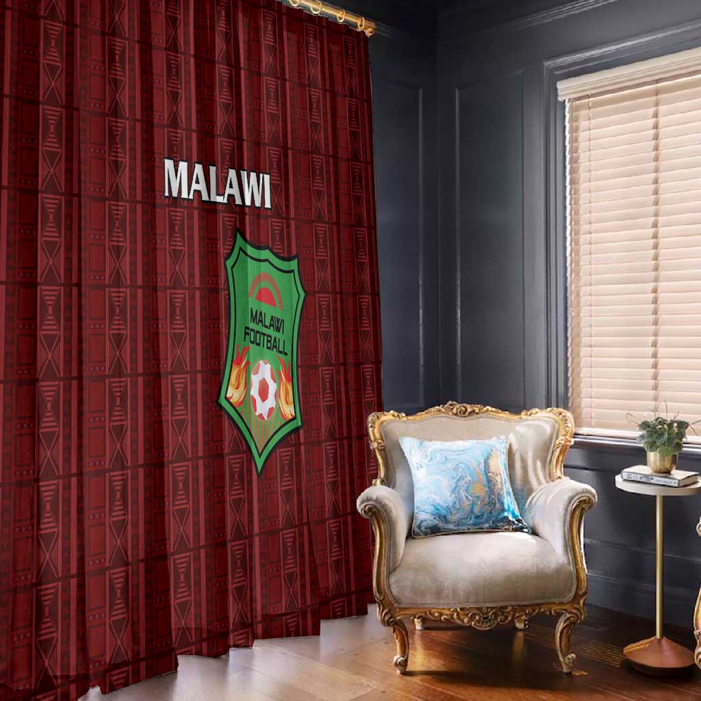 Malawi Football Window Curtain Go Champions - Red - African Pride