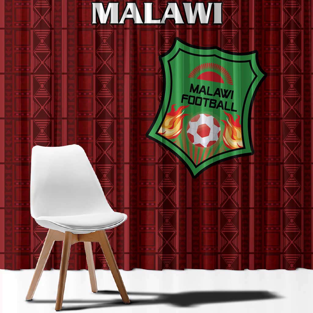 Malawi Football Window Curtain Go Champions - Red - African Pride