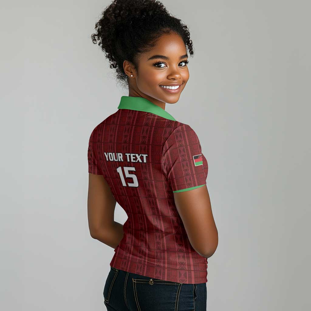 Custom Malawi Football Women Polo Shirt Go Champions - Red - African Pride