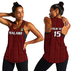 Custom Malawi Football Women Racerback Tank Go Champions - Red - African Pride
