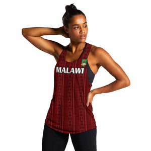 Custom Malawi Football Women Racerback Tank Go Champions - Red - African Pride