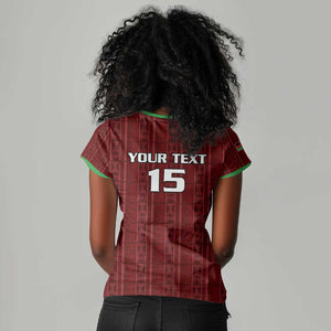 Custom Malawi Football Women V-Neck T-Shirt Go Champions - Red - African Pride