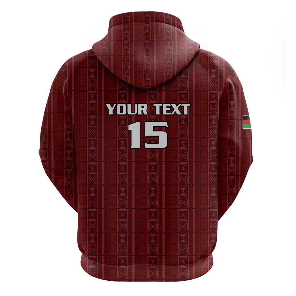 Custom Malawi Football Zip Hoodie Go Champions - Red - African Pride