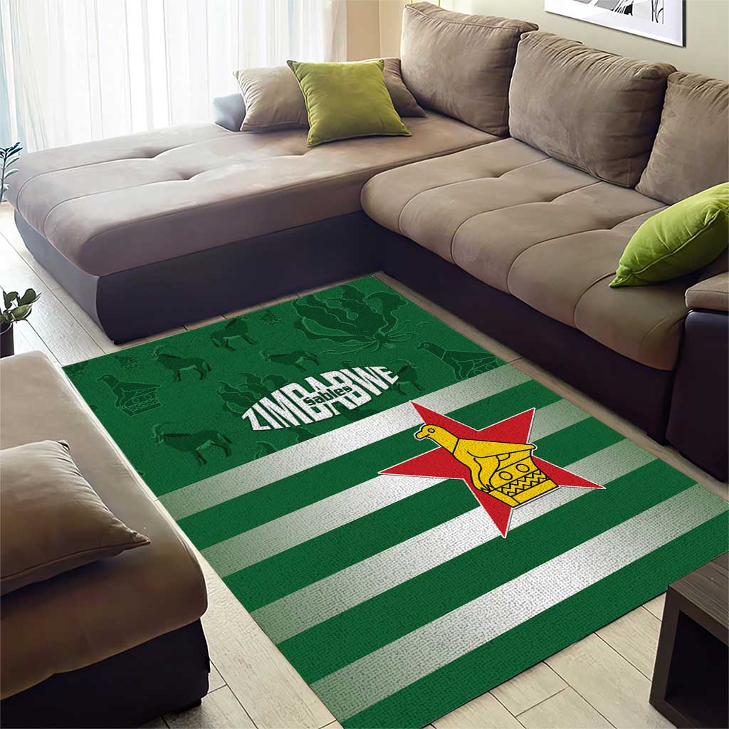 Rugby Zimbabwe Area Rug Go Champions Sables - African Pride