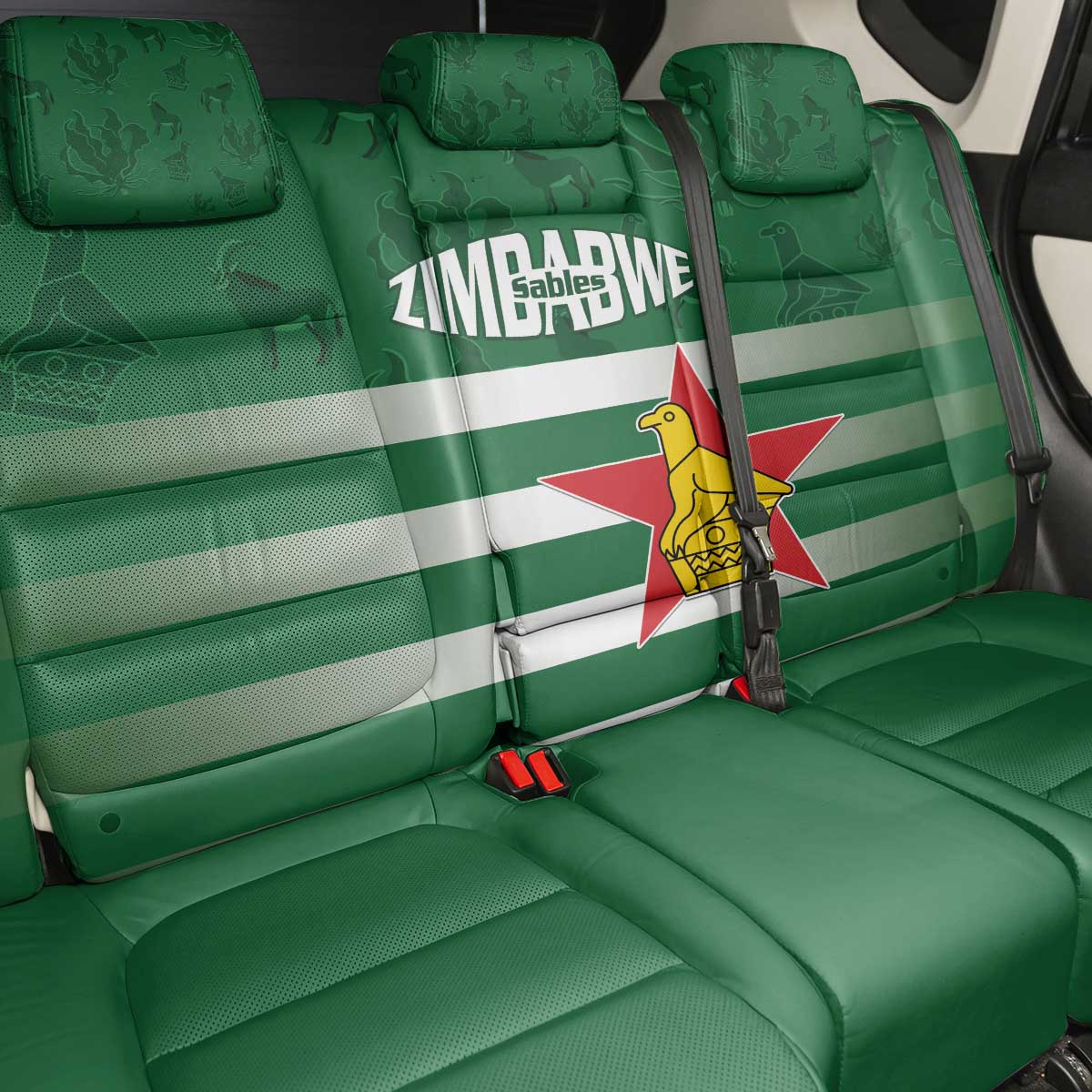 Rugby Zimbabwe Back Car Seat Cover Go Champions Sables - African Pride
