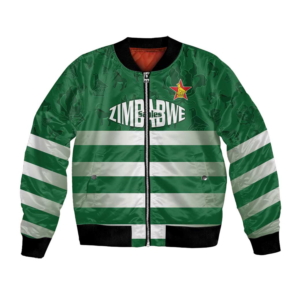 Rugby Zimbabwe Custom Bomber Jacket Go Champions Sables - African Pride