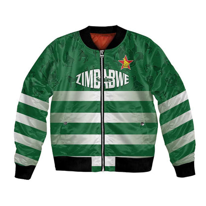 Rugby Zimbabwe Custom Bomber Jacket Go Champions Sables - African Pride