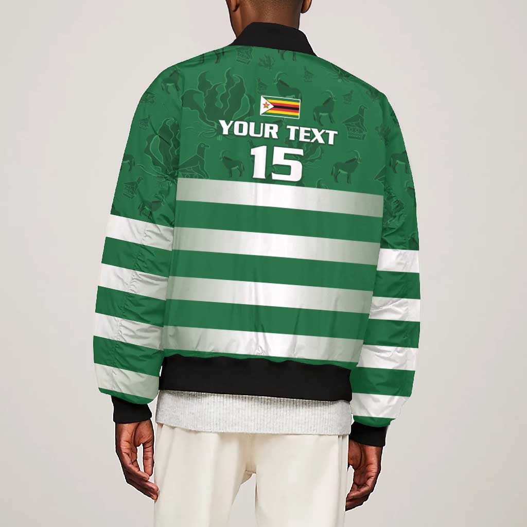 Rugby Zimbabwe Custom Bomber Jacket Go Champions Sables - African Pride