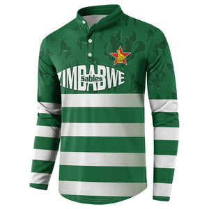 Rugby Zimbabwe Custom Button Sweatshirt Go Champions Sables