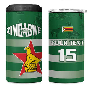 Rugby Zimbabwe Custom 4 in 1 Can Cooler Tumbler Go Champions Sables - African Pride