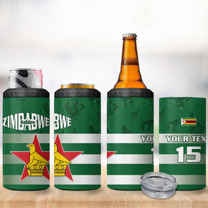 Rugby Zimbabwe Custom 4 in 1 Can Cooler Tumbler Go Champions Sables - African Pride