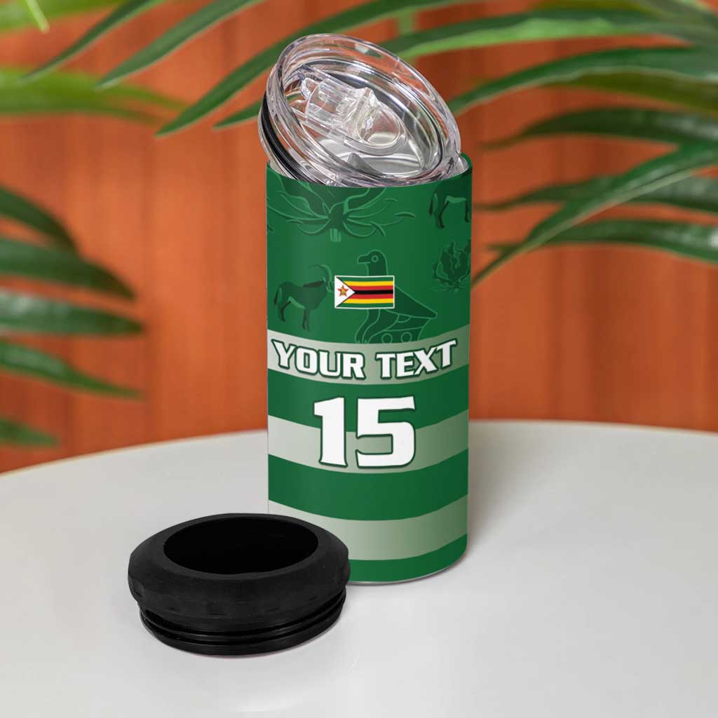Rugby Zimbabwe Custom 4 in 1 Can Cooler Tumbler Go Champions Sables - African Pride