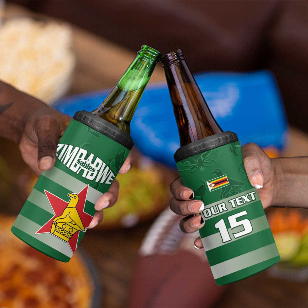 Rugby Zimbabwe Custom 4 in 1 Can Cooler Tumbler Go Champions Sables - African Pride